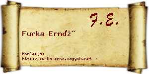 Furka Ernő névjegykártya